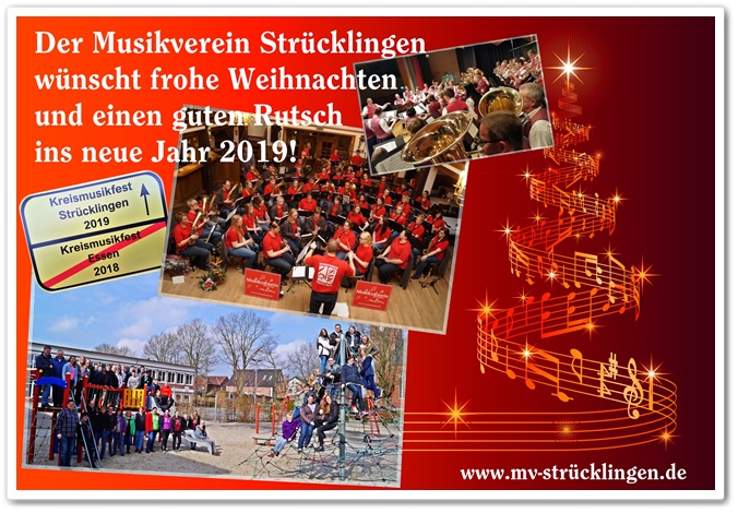 Frohe Weihnachten 2018 wünscht der Musikverein Strücklingen
